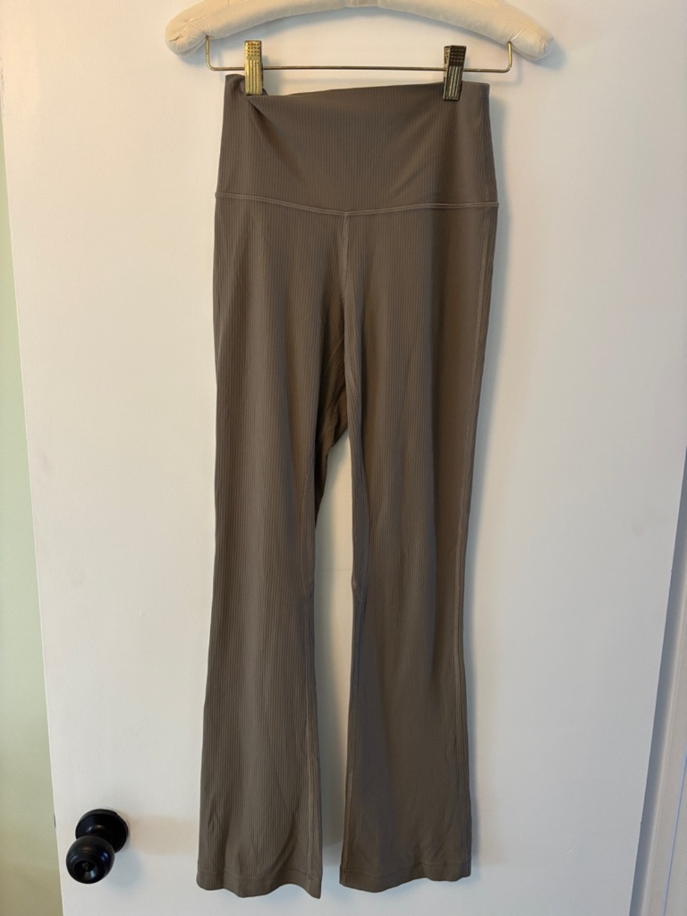 lululemon athletica Taupe Ribbed Flare Pants